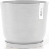 ECOPOTS Blumentopf Oslo 25 + Wassersystem Weiß, für innen und außen: frostsicher, bruchsicher und lichtbeständig