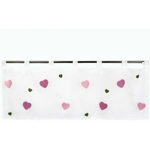 Delindo Lifestyle Scheibengardine bunte Herzen, Kinderzimmer Bistrogardine, Schlaufen (1 St), halbtransparent, Store