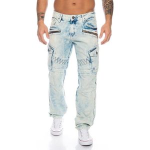 Cipo & Baxx Cargojeans Herren Jeans Hose mit ausgefallener Waschung und Nahtverzierung