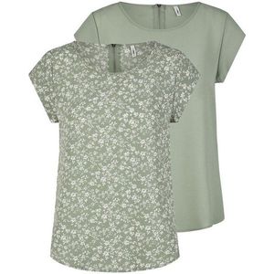 ONLY T-Shirt Damen Top ONLVIC Regular Fit (Vorteilspack, 2-tlg) Basic Kurzarm Tee Shirt mit Rundhalsausschnitt