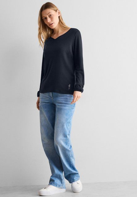 CECIL Langarmshirt aus softem Materialmix