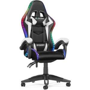 BIGZZIA Gaming-Stuhl mit LED - Gaming Chair Gamer Stühle RGB Licht, Beleuchtung Computerstuhl Höhenverstellbar Ergonomisch Bürostuhl