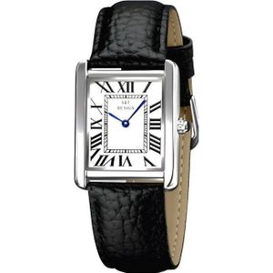 S&T Design Quarzuhr Vintage Paar Uhren Armbanduhr Damen Herren Rechteckige Uhr, (inkl. Geschenkbox, HOMME / FEMME), Elegant Römische Zahlen Minimalistisch