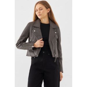 Bolongaro Trevor Bikerjacke MINIMAL BIKER Asymmetrischer Vorderverschluss, Reißverschlusstaschen