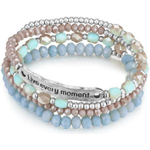 Lulu & Jane Armband Live every moment silber, mit Live every moment