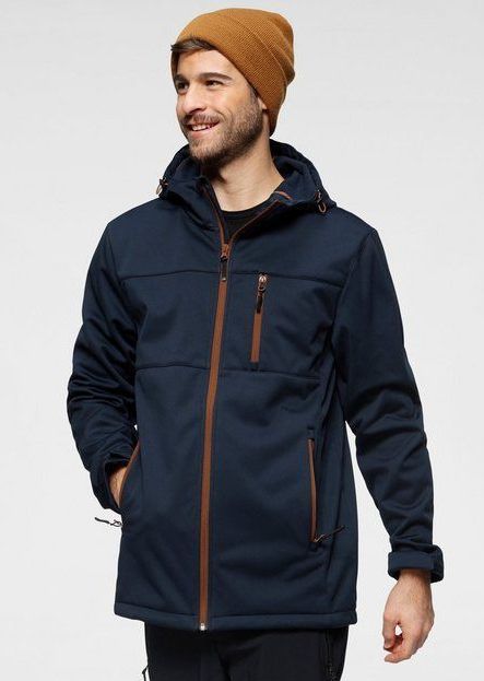 Polarino Softshelljacke wasserabweisend, winddicht, fleecegefütterte Kapuze, atmungsaktiv