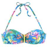 Venice Beach Bügel-Bandeau-Bikini-Top Hanni, mit tropischem Print und gelben Details