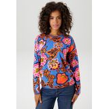 Aniston CASUAL Sweatshirt mit großflächigen, grafischen Blumendruck - NEUE KOLLEKTION