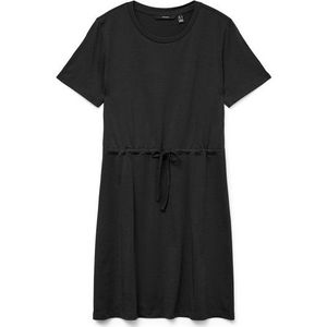 Vero Moda Shirtkleid Legeres Design mit Taillenband (mini) VMLUNA SS SHORT STRING DRESS JRS NOOS