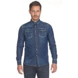 Le Temps Des Cerises Jeanshemd JUANITO mit abgenähter Schulterpartie