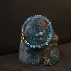 GOLDEN Armband Labradorit Armband für Frauen, Echter Labradorit Perlen, Blauen blitz