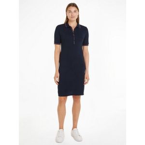 Tommy Hilfiger Polokleid SLIM RWB TIPPING POLO 1/2SLV DRS mit Logostickerei