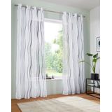 my home Gardine Dimona, Ösen (2 St), transparent, Voile, 2-er Set, transparent, Voile, Polyester, Wellen