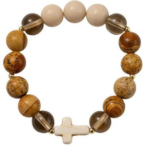 Firetti Armband Schmuck Geschenk Kupfer Armschmuck Armkette Edelstein, Made in Germany - mit Jaspis, Achat, Glasstein, Türkis