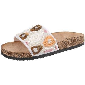 Ital-Design Damen Mules Freizeit Pantolette (86706638) Flach Pantoletten in Weiß