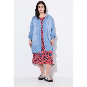 Angel of Style Sommerjacke Jacke softe Jeansoptik Kapuze Rückenprint