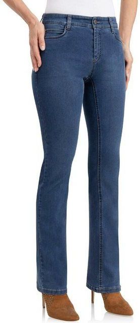wonderjeans Bootcut-Jeans Figurbetonte Form mit leicht ausgestelltem Bein