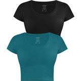 Janice Kurzarmshirt 2 x Damen crop T-Shirt Nantes Kurzes Shirt aus Baumwolle