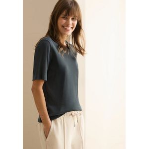 CECIL T-Shirt mit feiner Ripp Struktur