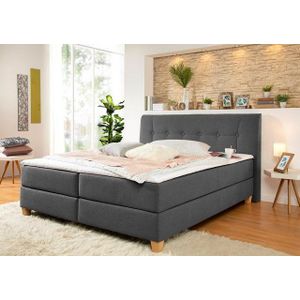Home affaire Boxspringbett Calloway, inkl. Topper, XXL-Ausführung, in 4 Farben, 5 Breiten, 3 Matratzenarten
