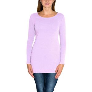 Alkato Langarmshirt Alkato Damen Langarm Longshirt Langarmshirt Tunika Basic Shirt