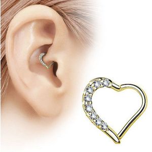 Taffstyle Nasenpiercing Piercing Knorpel Helix Ring Scharnier Clicker, Herz Kristall GLitzer Septum Tragus Nase Lippe Nasenpiercing Knorpel
