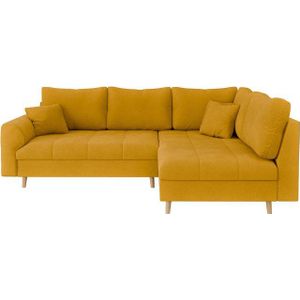 Home affaire Ecksofa CHARRE L-Form mit Ottomane, Maße B/T/H: 231/161/81 cm, feine Steppung, lose Rücken- und Zierkissen, auch in Cord und Bouclé