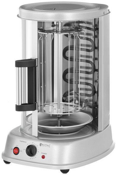 Royal Catering Dönergrill Vertikalgrill 4in1 Kombi Edelstahl Tischgrill Hähnchengrill Schaschlik, 1500 W