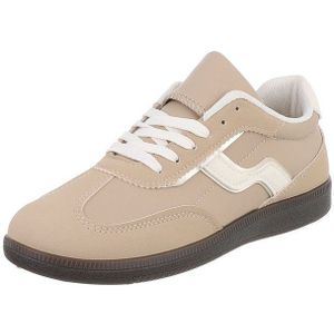 Ital-Design Damen Low-Top Freizeit Sneaker (88519449) Flach Sneakers Low in Hellbraun