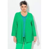 Ulla Popken Strickjacke Strickjacke A-Linie offene Form V-Ausschnitt