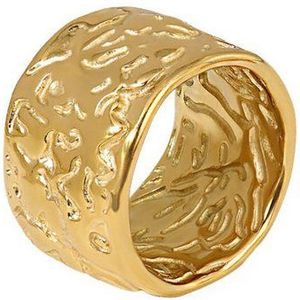 ROUGEMONT Goldring Extravaganter Goldring Statement Damen Ring gehämmert