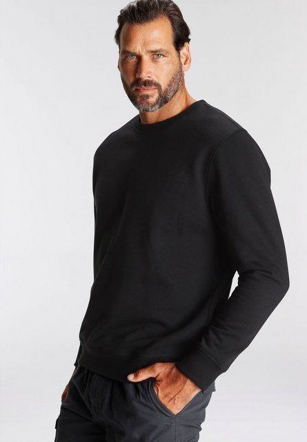 Man's World Sweatshirt Langarm, Basic-Stil, unifarben, Rundhalsausschnitt
