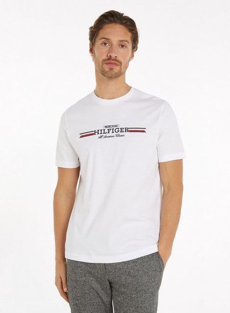 Tommy Hilfiger Rundhalsshirt HILFIGER CHEST STRIPE TEE