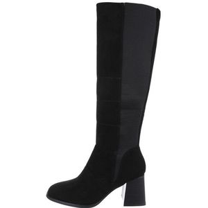 Ital-Design Damen Elegant Stiefel (85255624) Blockabsatz Klassische Stiefel in Schwarz