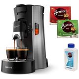 Philips Senseo Kaffeepadmaschine SSelect CSA250/10, mit drei Kaffee-Einstellungen, aus 21% rec. Plastik, Memo-Funktion, inkl. Gratis-Zugabe, Wert 14€ UVP