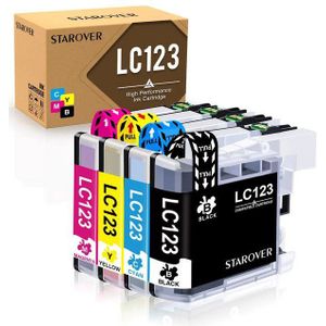 STAROVER 4er-pack LC123 LC123XL für Brother LC 123 XL Tintenpatrone (MFC-J4410DW MFC-J6920DW DCP-J4110DW MFC-J6720DW, DCP-J552DW MFC-J470DW)