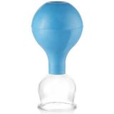 pulox Vakuum-Massager Schröpfglas aus Echtglas diverse Größen und Farben blau 40mm