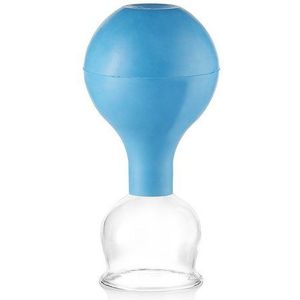pulox Vakuum-Massager Schröpfglas aus Echtglas diverse Größen und Farben blau 40mm