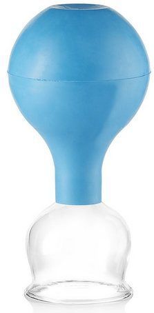 pulox Vakuum-Massager Schröpfglas aus Echtglas diverse Größen und Farben blau 40mm