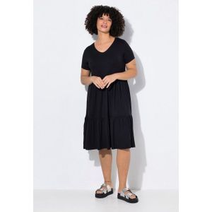 Angel of Style Midikleid Jerseykleid V-Ausschnitt Volants