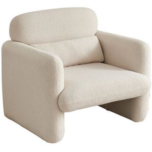 SEEZSSA Loungesessel Armstuhl Lammwolle Sofasessel Polsterstuhl Einzelsofastuhl Sessel, Schlafsessel Relaxsessel, Hochelastische Sitze mit Taillenkissen