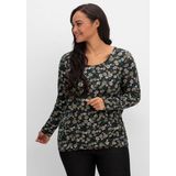 Sheego Langarmshirt Große Größen mit Blümchenprint und Gummizugsaum