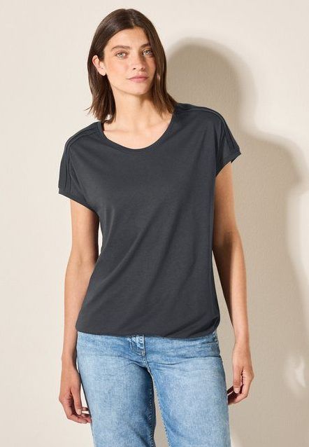 CECIL V-Shirt mit Elastiksaum
