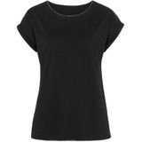 LASCANA Rundhalsshirt mit eleganten Glitzerabschlüssen aus pflegeleichter Qualität