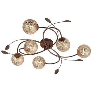 Paul Neuhaus Deckenleuchte GRETA, Braun, 6-flammig, 66 x 68 cm, ohne Leuchtmittel, Deckenlampe