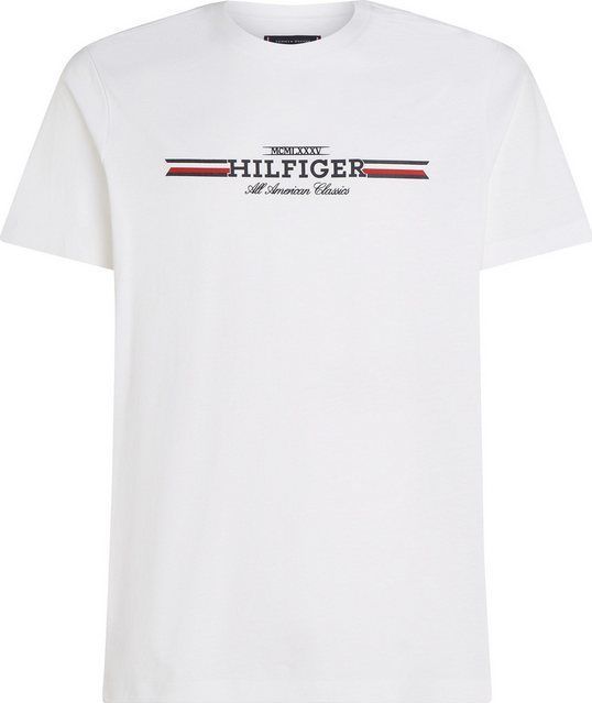 Tommy Hilfiger Big & Tall Kurzarmshirt BT-HILFIGER CHEST STRIPE TEE-B Aufdruck des Markenlogos und -namens, in Großen Größen