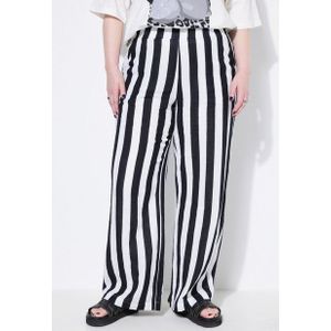 Studio Untold Schlupfhose Musselin-Hose Wide Legs Streifen Elastikbund