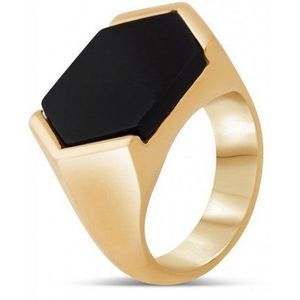 Akitsune Siegelring Abyss Ring Gold - Schwarz EU 62 - UK T - US 10
