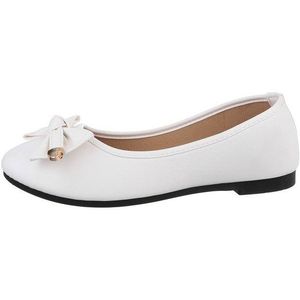 Ital-Design Damen Freizeit Ballerina (85894166) Blockabsatz Klassische Ballerinas in Weiß