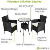 Juskys Balkonset Bayamo, hohe Stabilität, wetterfest, bequeme Kissen